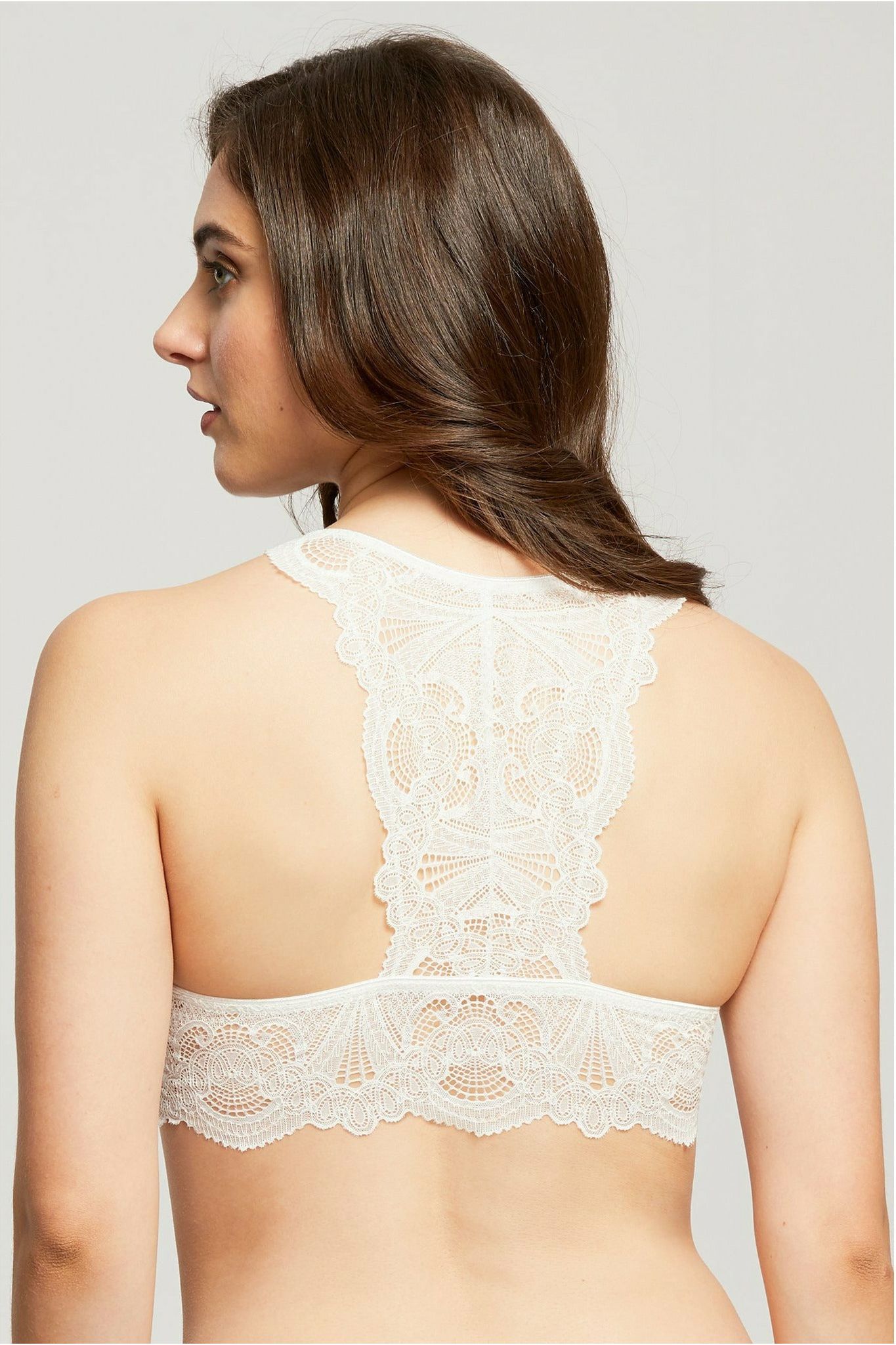 Fleur't Lace T-Back Belle Epoque Bralette - Style 612, back, chantilly