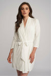 Fleur't Iconic Robe with Silk Ties - Style 620, front, chantilly