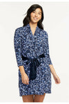 Fleur't Iconic Robe with Silk Ties - Style 620, front, cheetah
