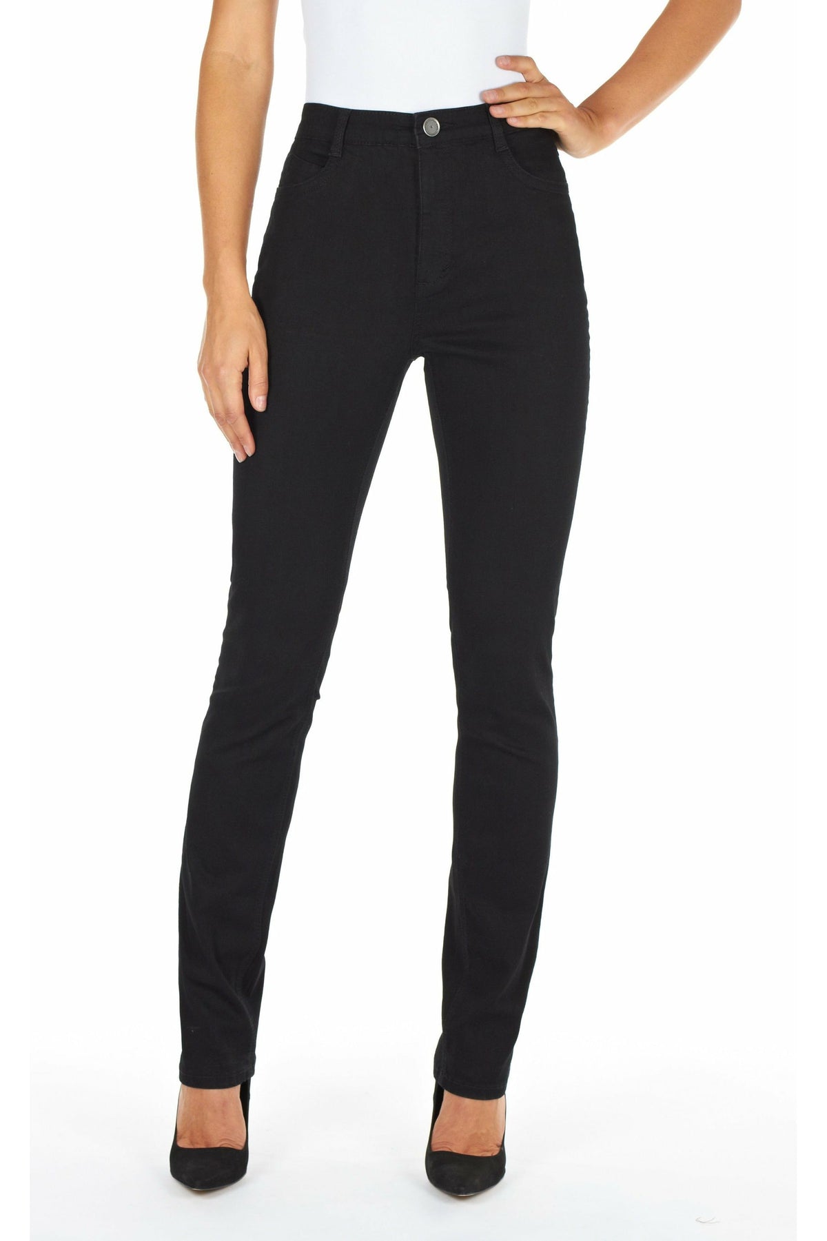 FDJ Suzanne Slim Leg Jean - Style 6473250, black, front