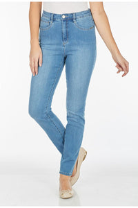 FDJ Petite Suzanne Cool Denim Slim Leg Jean - Style 8705630, front, chambray