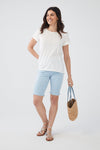 FDJ Suzanne Bermuda Short - Style 6885511. front2, sky blue