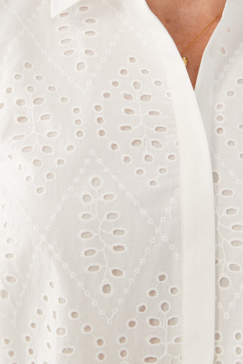 FDJ Sleeveless Cotten Eyelet Blouse - Style 7739741, eyelet closeup