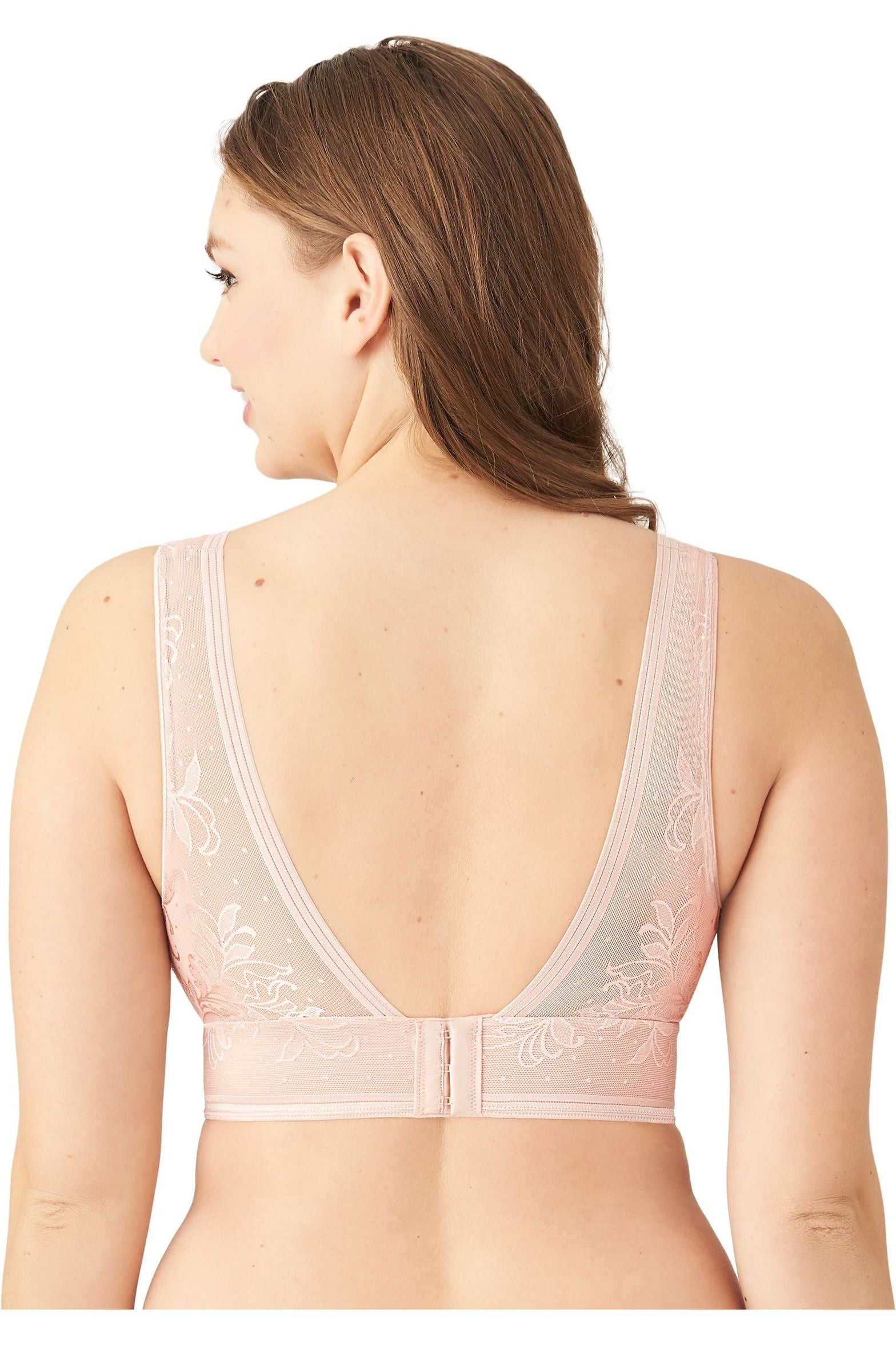 Wacoal Net Effect Soft Cup Bralette - Style 810340, rose, back