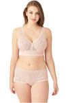 Wacoal Net Effect Soft Cup Bralette - Style 810340, rose, with panty