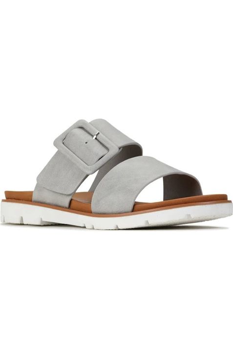 Los Cabos Sandal - Style Asha, front angle, light grey