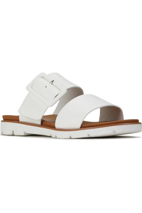 Los Cabos Sandal - Style Asha, front angle, white