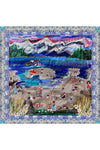 Love's Pure Light "Life is a Never-Ending Beach" Rathtrevor Beach with Provincial Flower BC Dogwood Silk Shawl, artwork