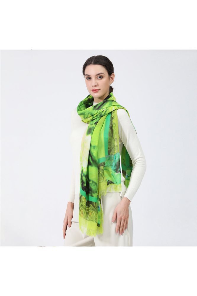 Love's Pure Light "Green Oh that Refreshing Green" Silk Shawl - Style D-351, fig2