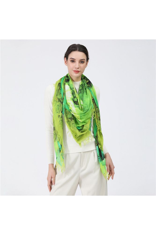 Love's Pure Light "Green Oh that Refreshing Green" Silk Shawl - Style D-351, fig5