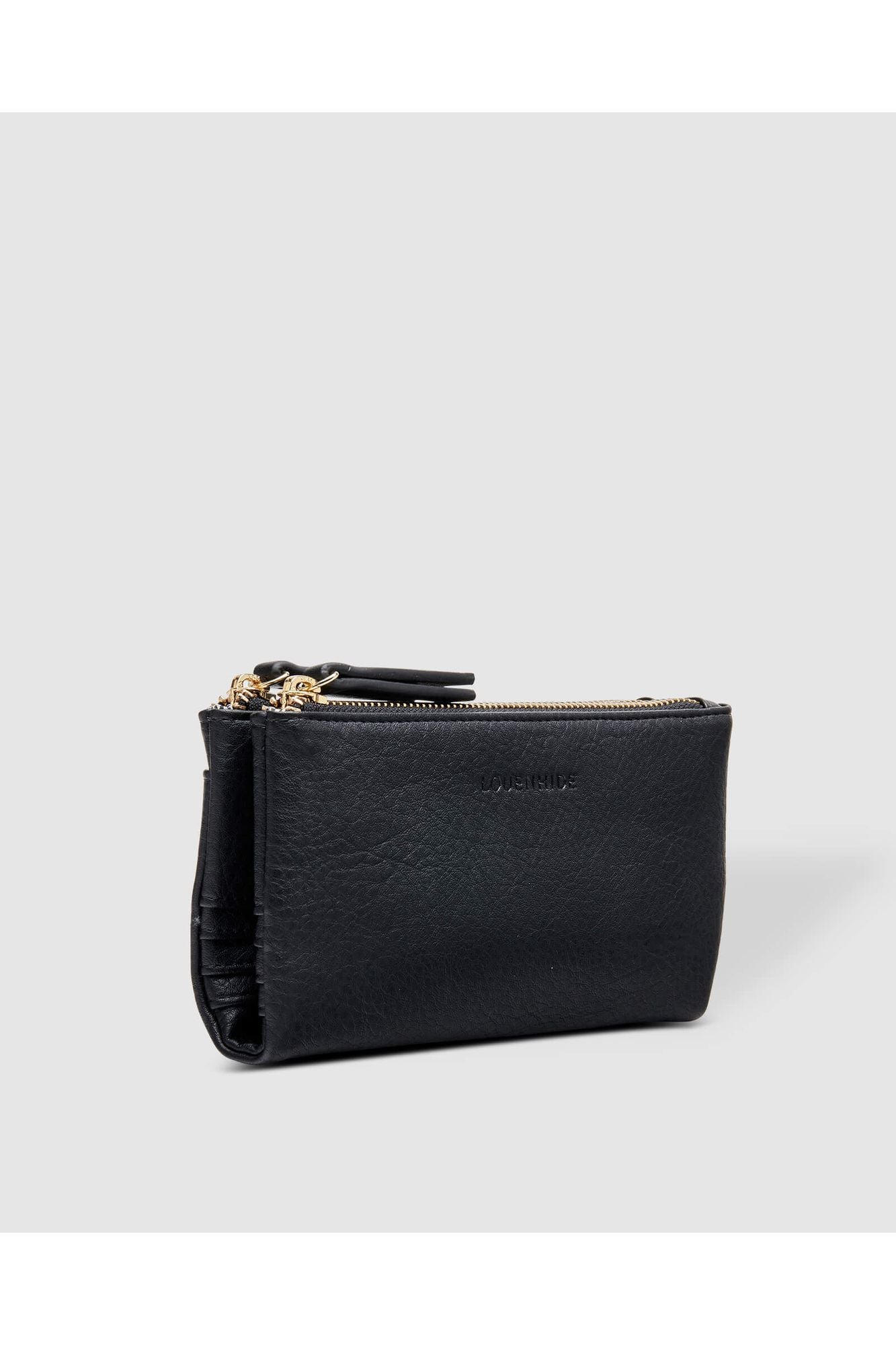 Louenhide Delta Wallet - Style 1628, front angle, black