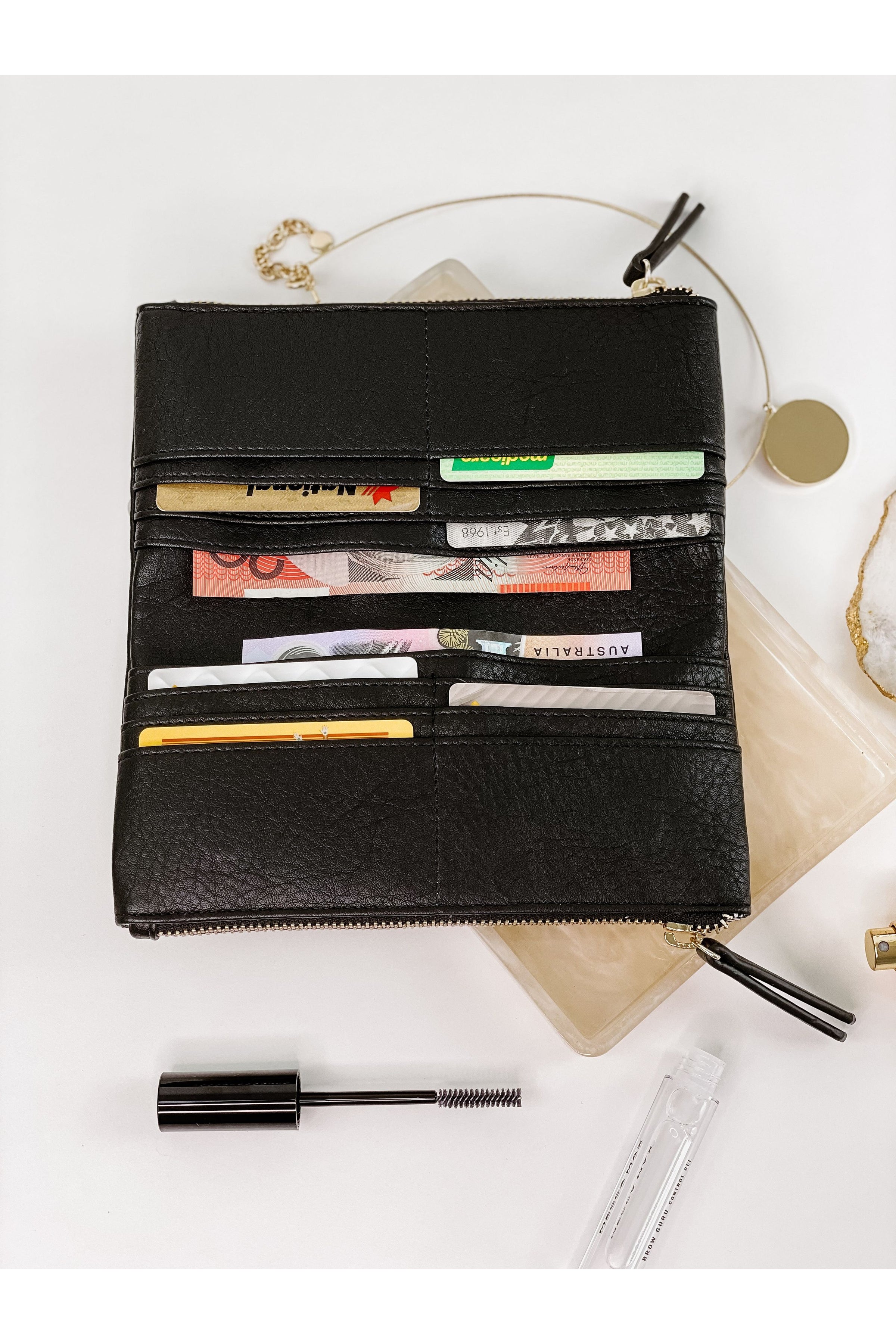 Louenhide Delta Wallet - Style 1628, inside filled, black