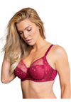 Fit Fully Yours Carmen Polka Dot Lace Multi-Part Bra - Style B2498, deep red 3