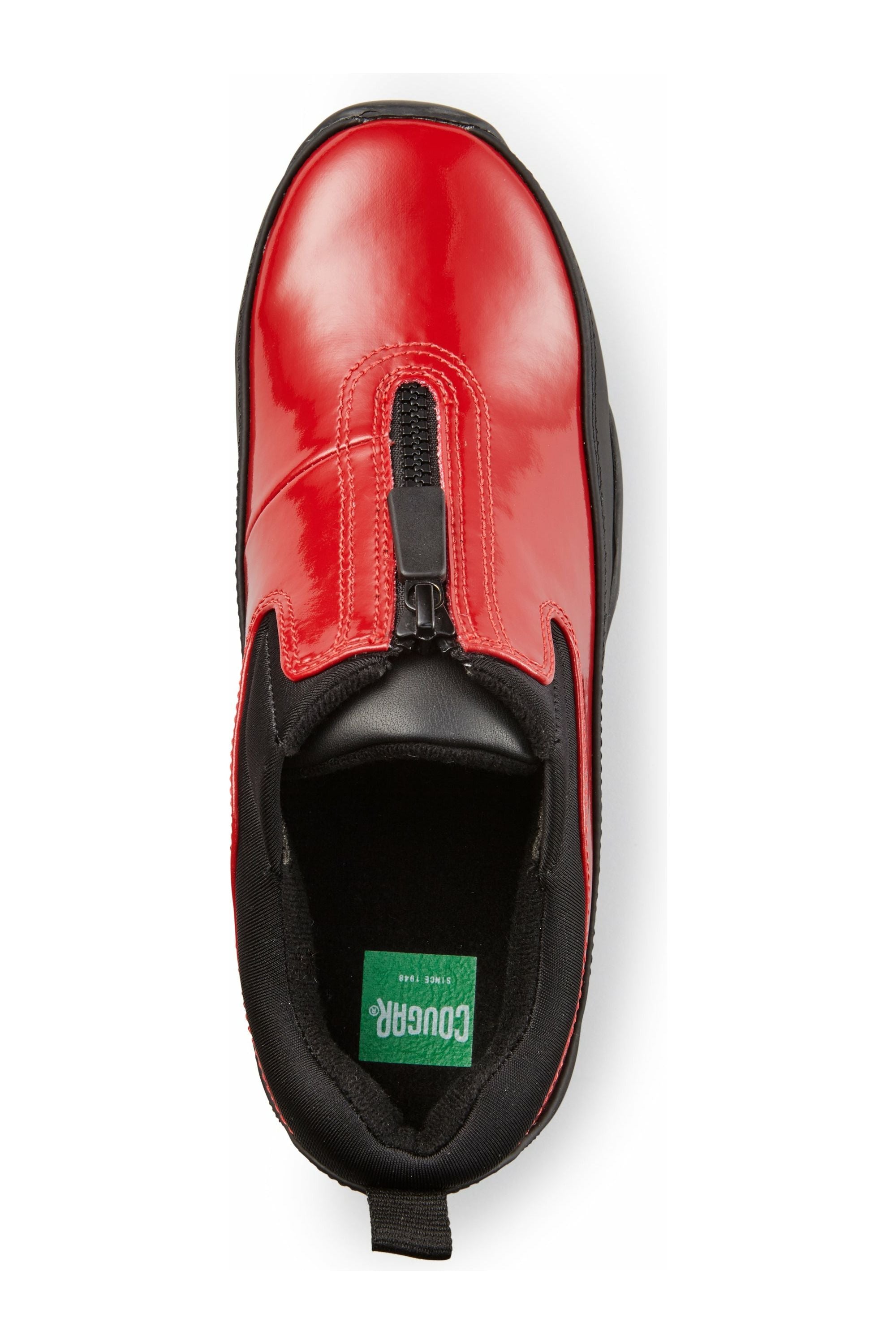 Cougar Patent Waterproof Rain Shoe - Style Howdoo, cherry, top