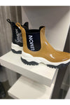 Lemon Jelly Jayden Ankle Rain Boot, pair, black and gold
