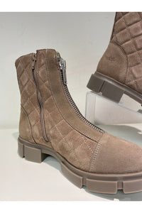 Bos & Co Quilted Ankle Boot - Style Lane, inside zip, sand