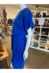 Joseph Ribkoff Wrap Dress - Style 231015, side, oasis blue