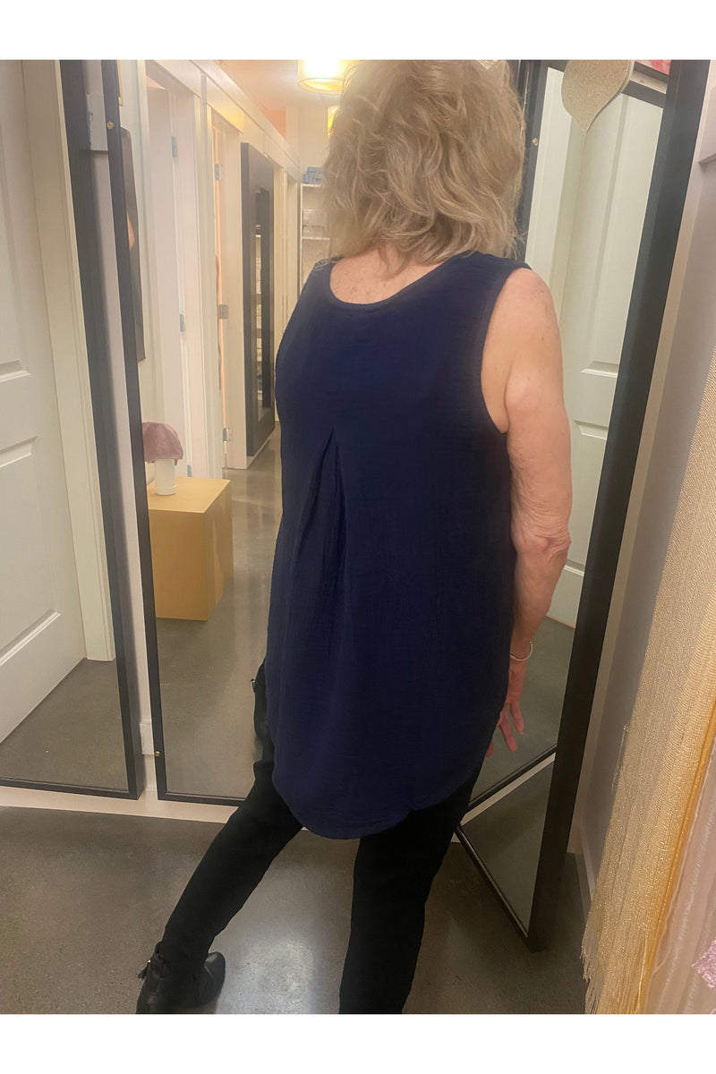 Shannon Passero Katie Tank Top - Style 797, back, navy