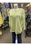 Avalin V-Neck Tunic Sweater - Style N9079, front, spring green lime