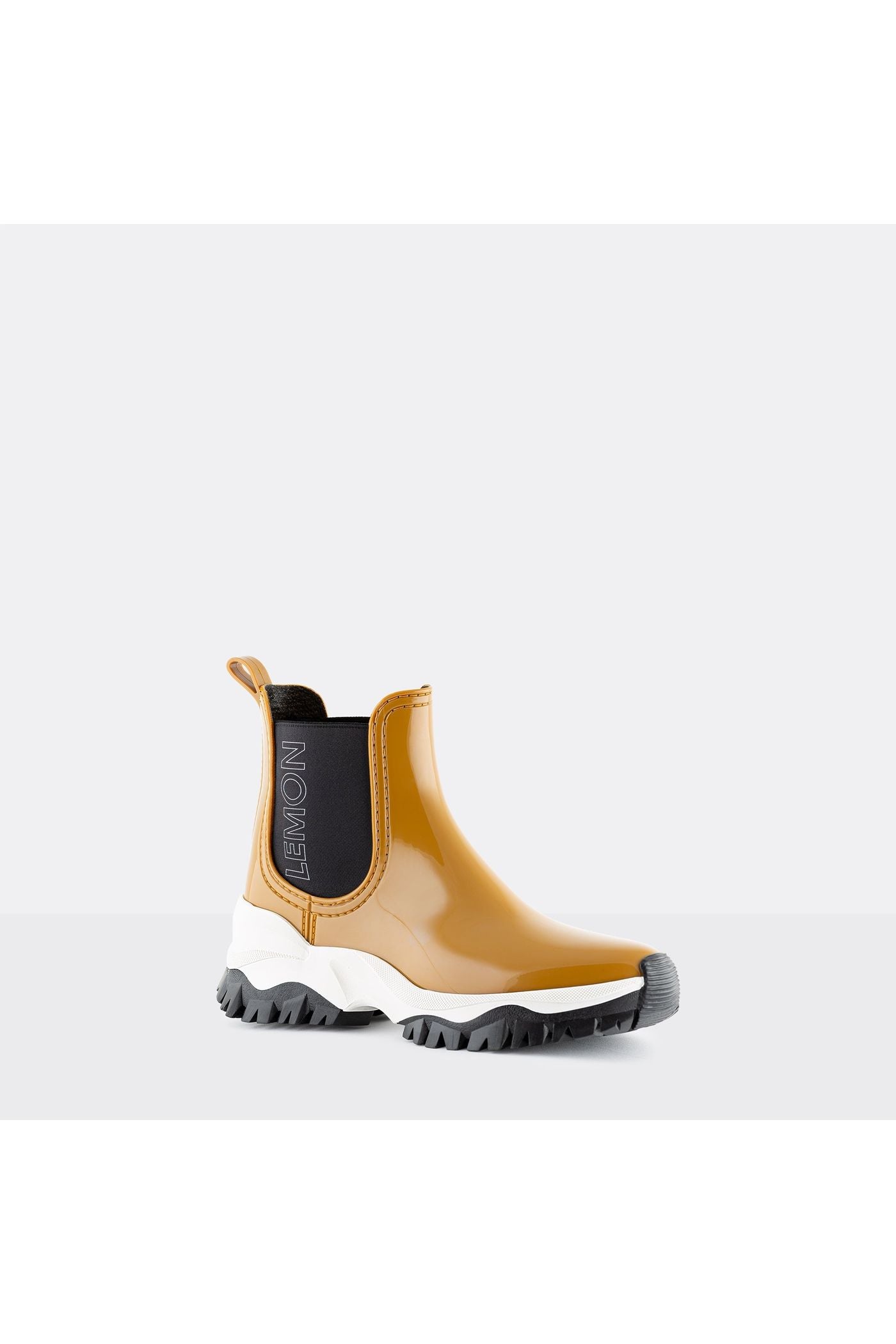 Lemon Jelly Jayden Ankle Rain Boot, angle, gold