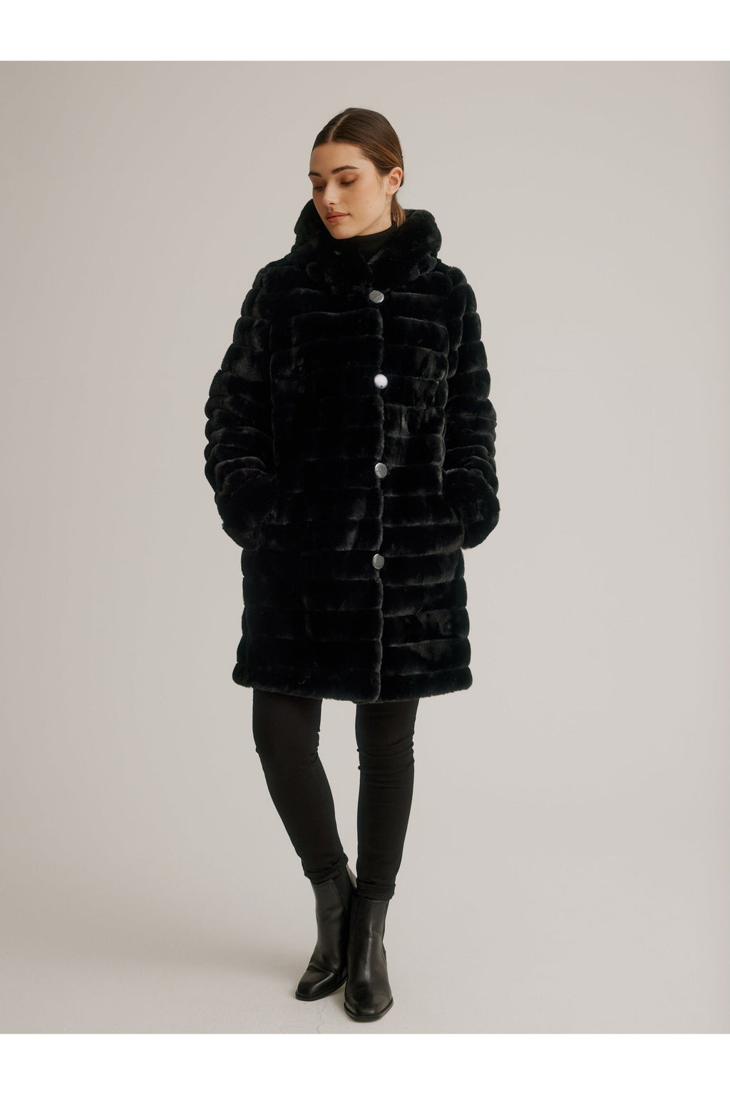 Nikki Jones Reversible Faux Fur Coat - Style K4129RK-164 – Close To You ...