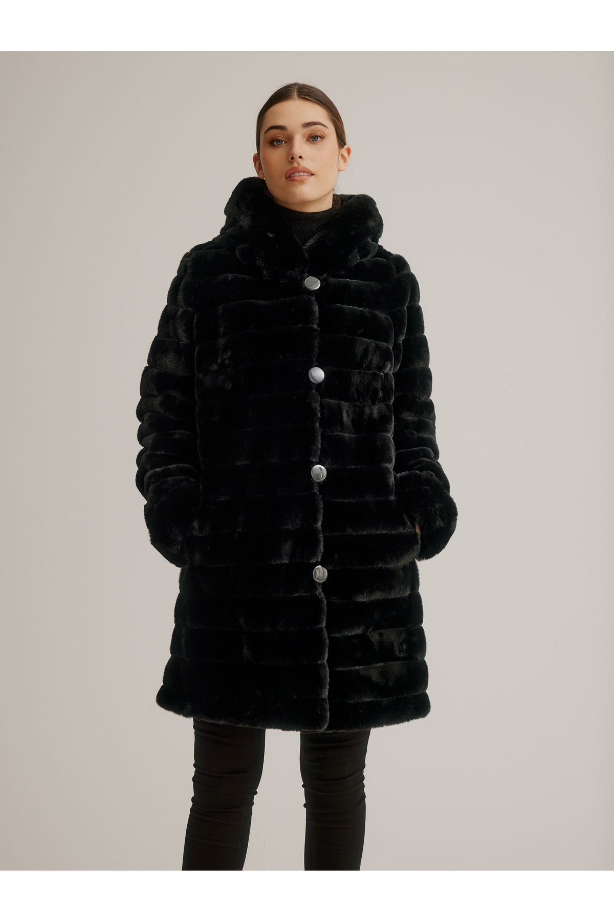 Nikki Jones Reversible Faux Fur Coat - Style K4129RK-164 – Close To You ...