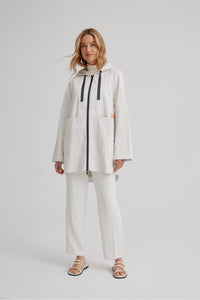 Nikki Jones High-Low Hooded Jacket - Style K5451RN-335, front