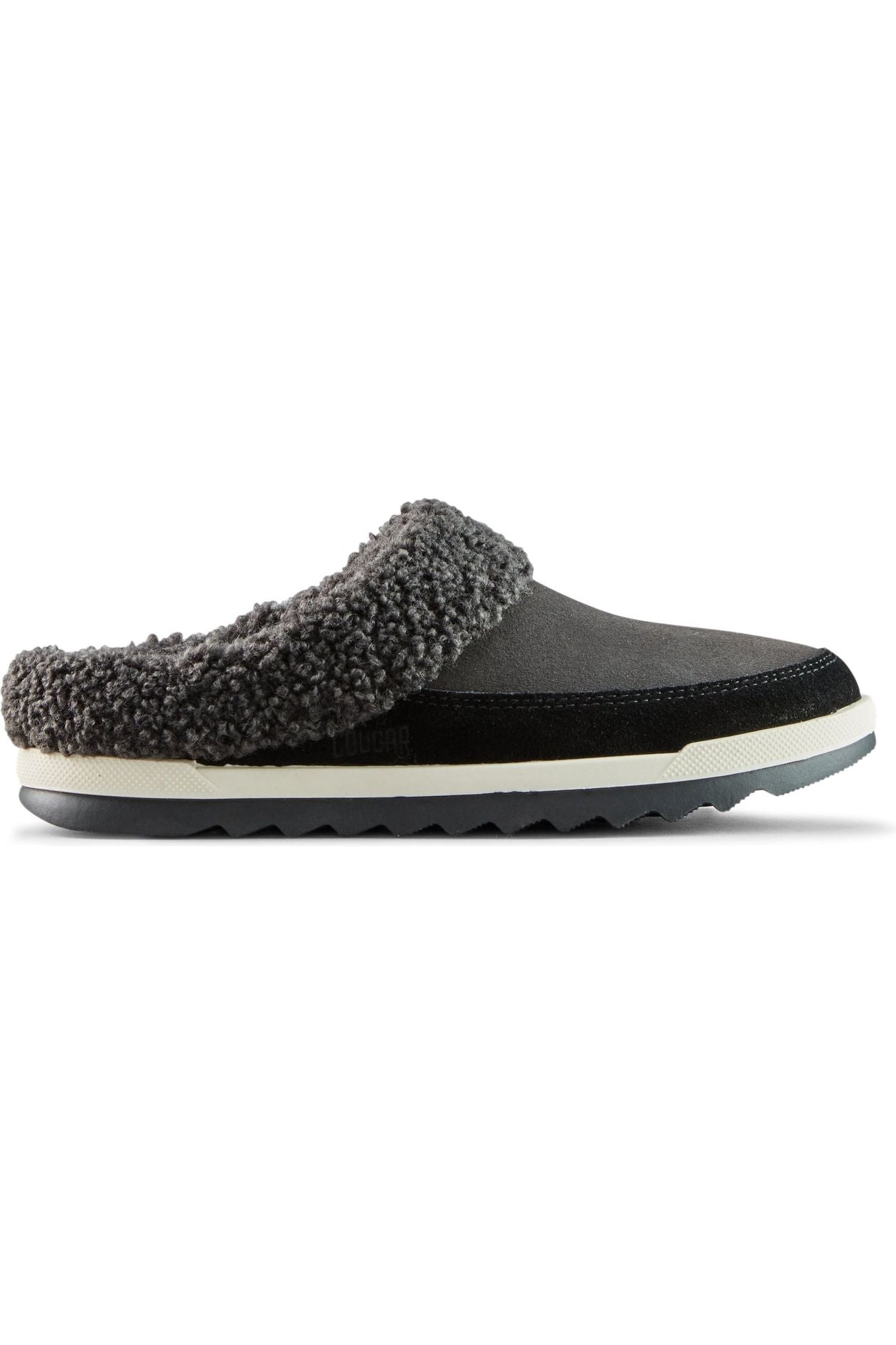 Cougar Indoor/Outdoor Suede Mule Slipper - Style Liliana, pewter/black, outside