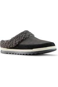 Cougar Indoor/Outdoor Suede Mule Slipper - Style Liliana, pewter/black, angle