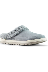 Cougar Indoor/Outdoor Suede Mule Slipper - Style Liliana, ash blue, angle