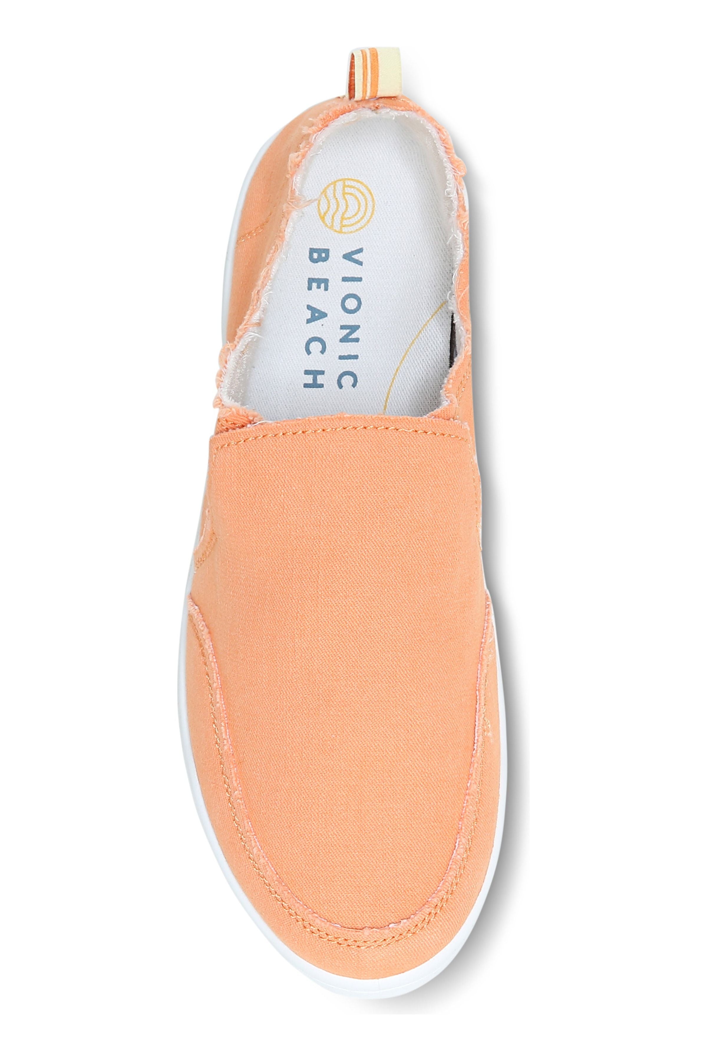 Vionic Canvas Slip On Shoes - Style Malibu, top, melon