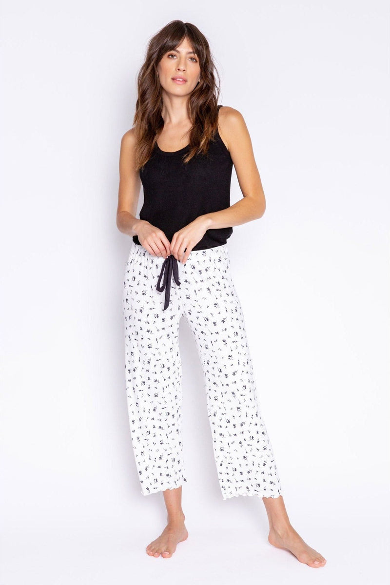 PJ Salvage Floral Crop Pajama Pant - Style REAEC, front