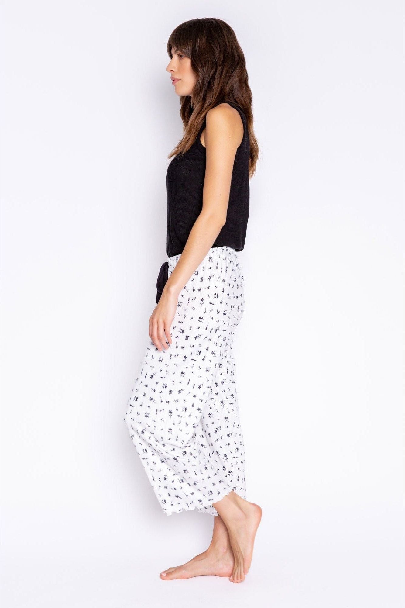 PJ Salvage Floral Crop Pajama Pant - Style REAEC, side