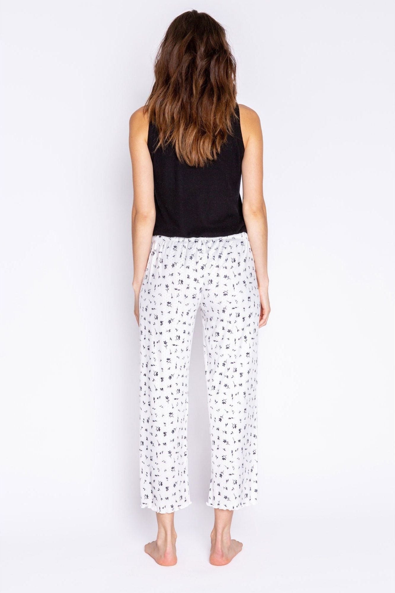 PJ Salvage Floral Crop Pajama Pant - Style REAEC, back