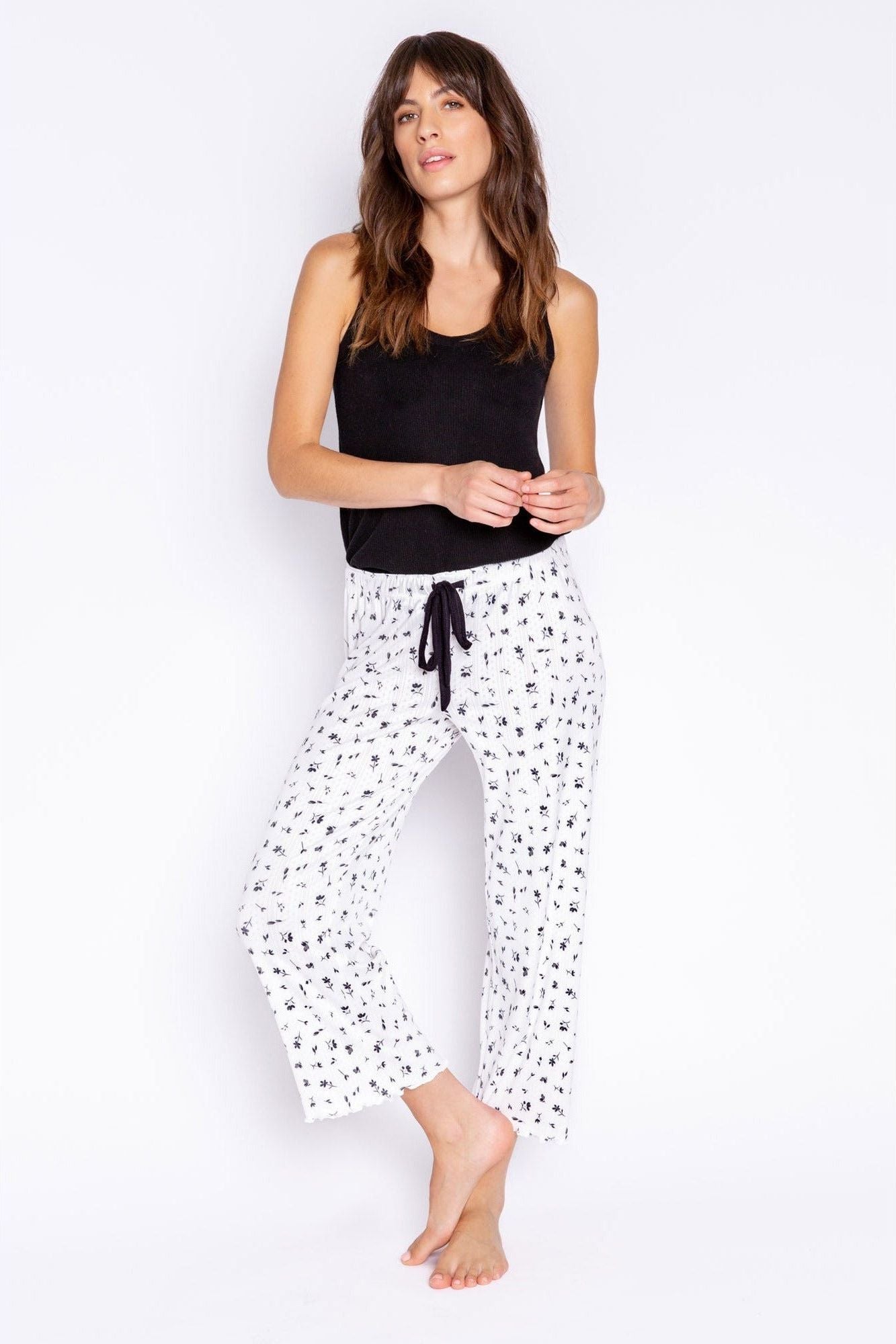 PJ Salvage Floral Crop Pajama Pant - Style REAEC, front2