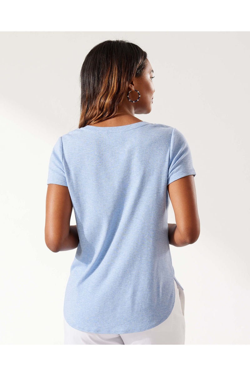 Tommy Bahama Ashby Short-Sleeve T-Shirt - Style SW221034, light sky heather, back
