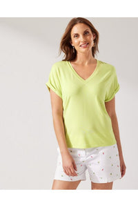 Tommy Bahama Kauai Jersey V-Neck T-Shirt - Style TW219726, lime