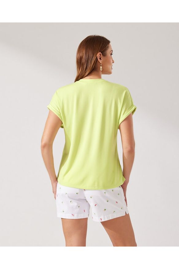 Tommy Bahama Kauai Jersey V-Neck T-Shirt - Style TW219726, back, lime