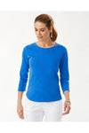Front view of Tommy Bahama Ashby 3/4 Sleeve T-Shirt - Style TW211247, Turkish Sea