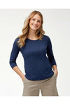 Tommy Bahama Ashby 3/4 Sleeve T-Shirt - Style TW211247, front, navy