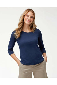 Tommy Bahama Ashby 3/4 Sleeve T-Shirt - Style TW211247, front, navy