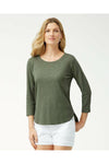 Tommy Bahama Ashby 3/4 Sleeve T-Shirt, palm moss, front - Style TW211247