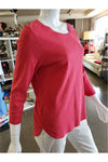 Tommy Bahama Ashby 3/4 Sleeve T-Shirt - Style TW211247, side, poinsetta red