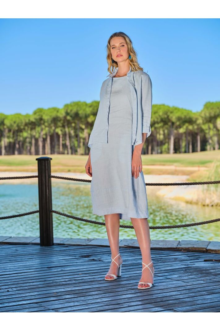 Dolcezza Linen Dress - Style 23165, lifestyle, blue
