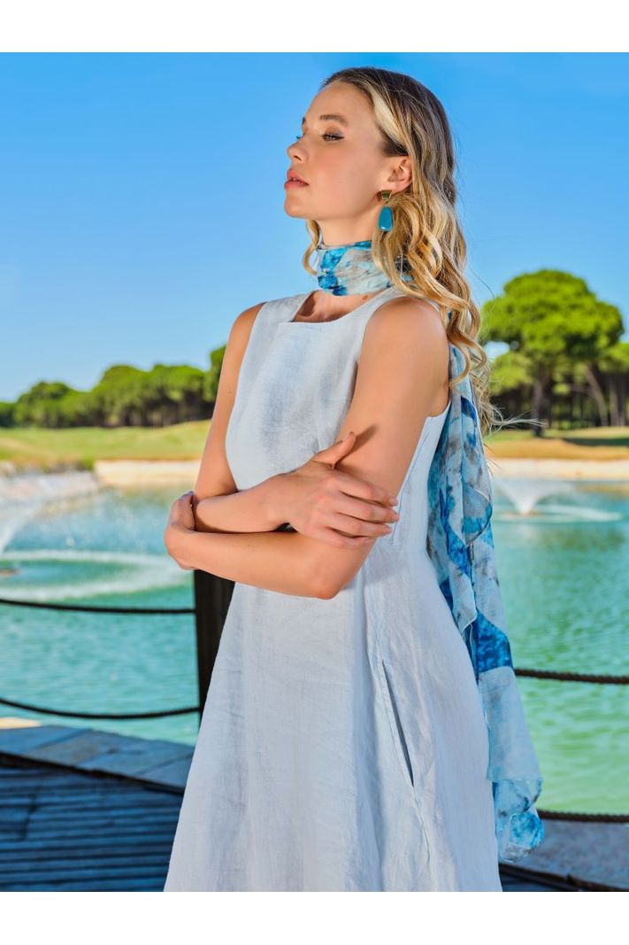 Dolcezza Linen Dress - Style 23165, lifestyle2, blue