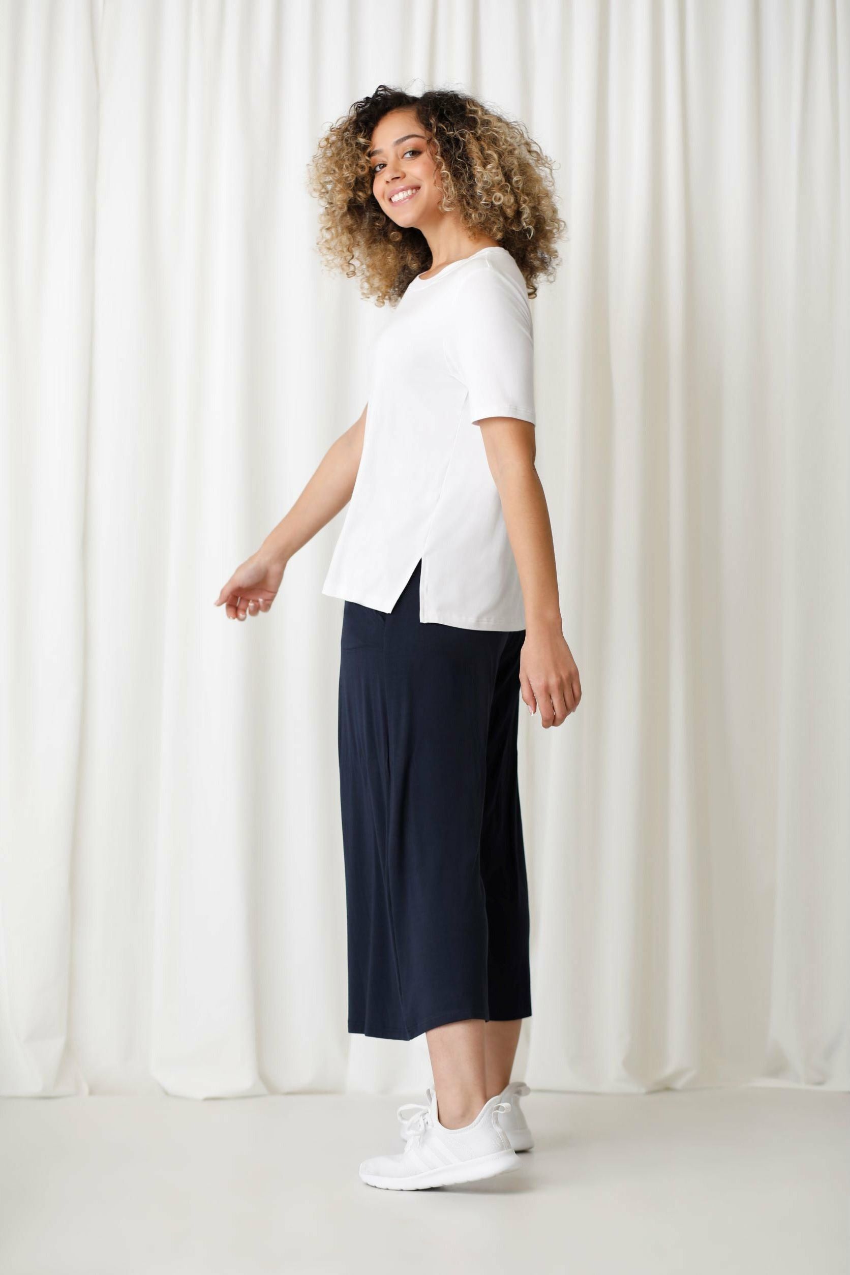 Sympli Bamboo Crew Neck T-Shirt - Style T4200, side2, white