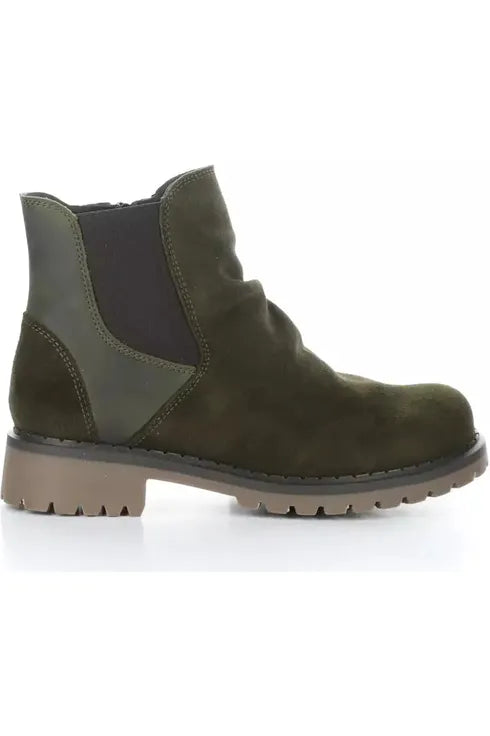 Bos & Co Waterproof Ankle Boot - Style Barb, outside, olive