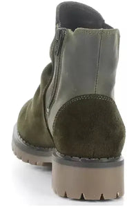 Bos & Co Waterproof Ankle Boot - Style Barb, back, olive