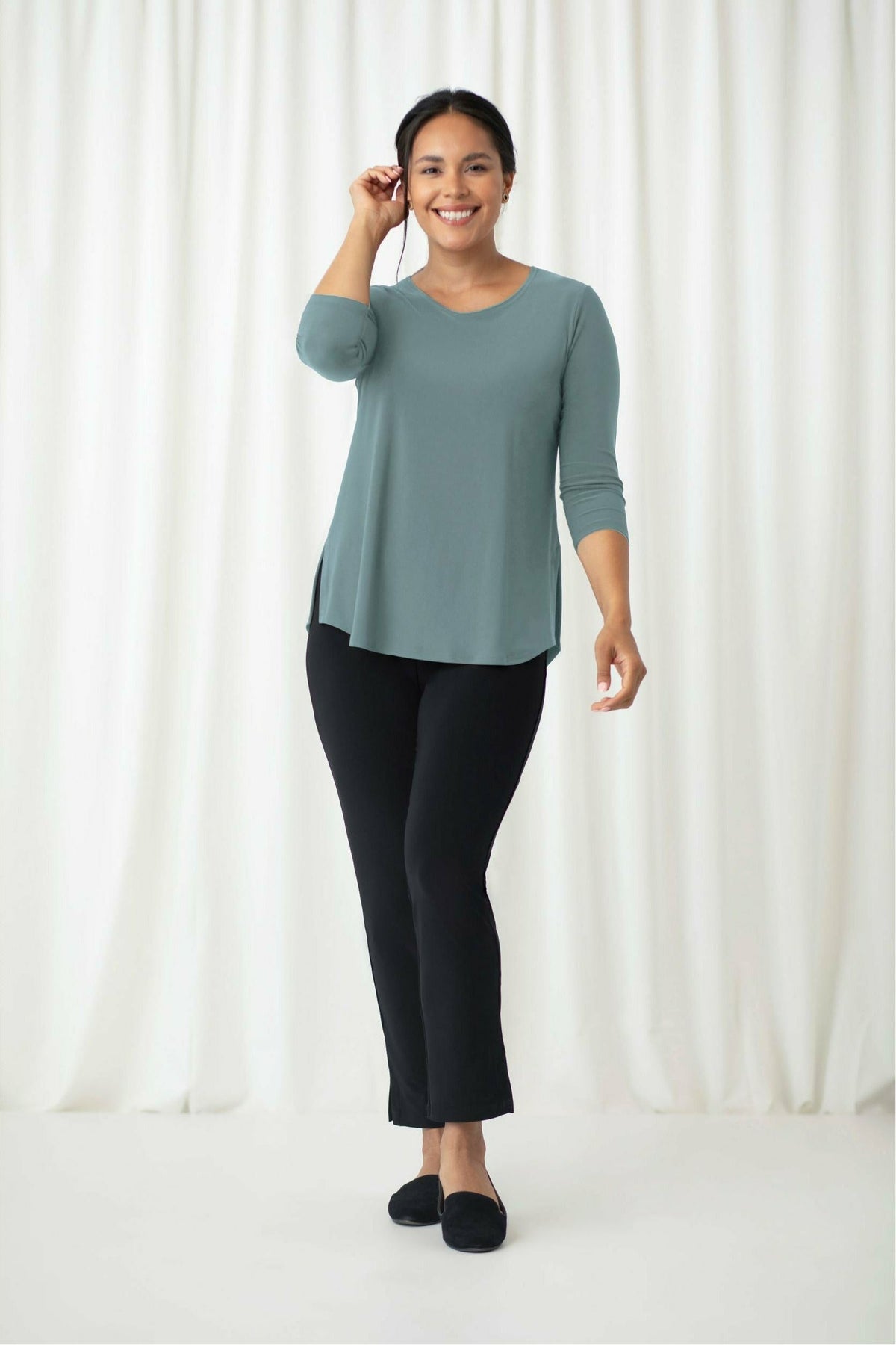 Sympli Go To Classic Relax 3/4 Sleeve T - Style 22110R-2, front, cactus