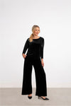 Sympli Velvet Savvy Nu Cinch Top - Style V3235-3, front2, black